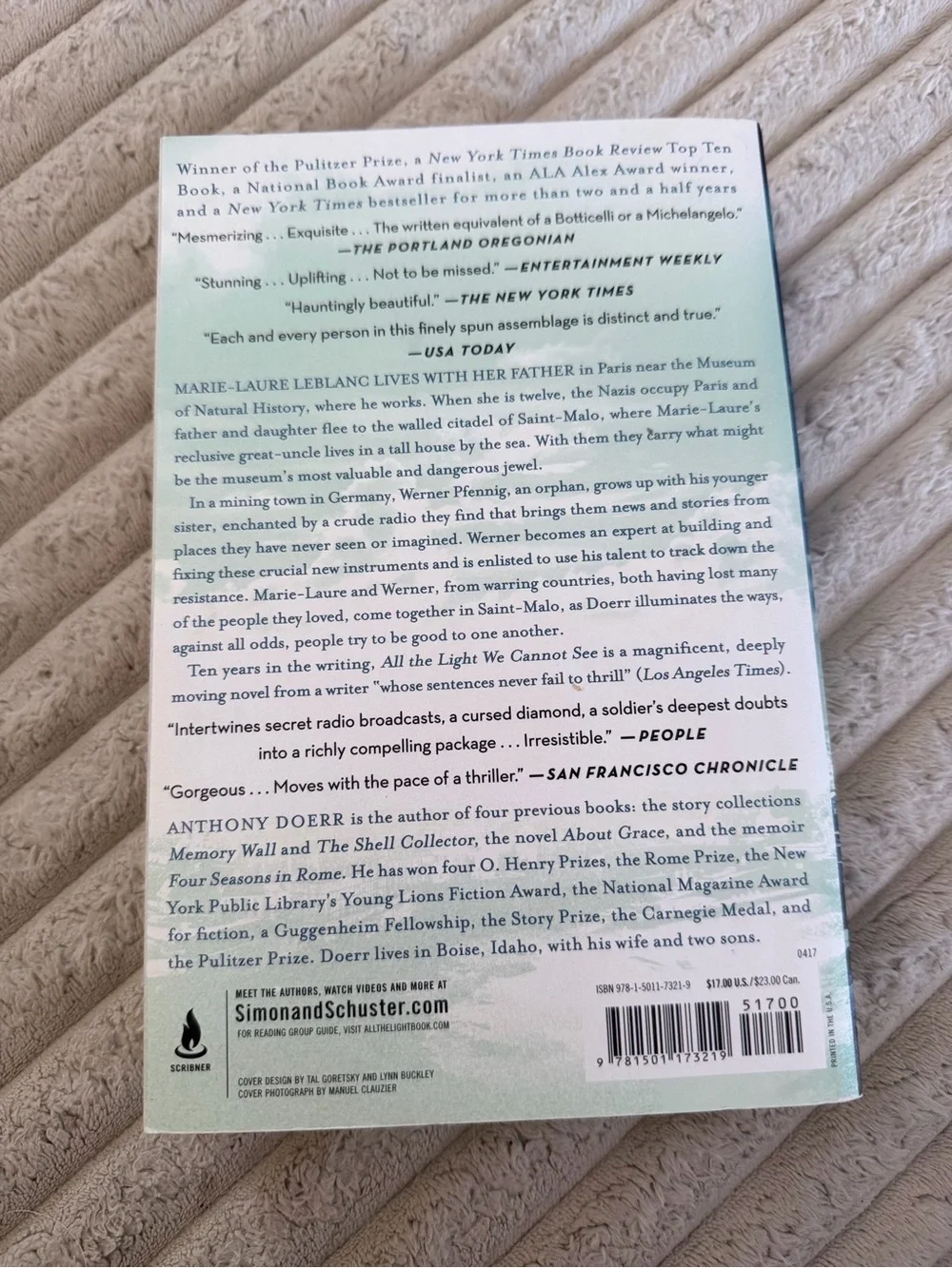 All the Light We Cannot See by Anthony Doerr Paperback Pulitzer Prize Novel - Picture 2 of 2